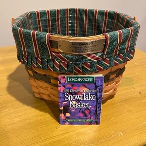 Longaberger Christmas Collection 1997 Snowflake Basket Vintage